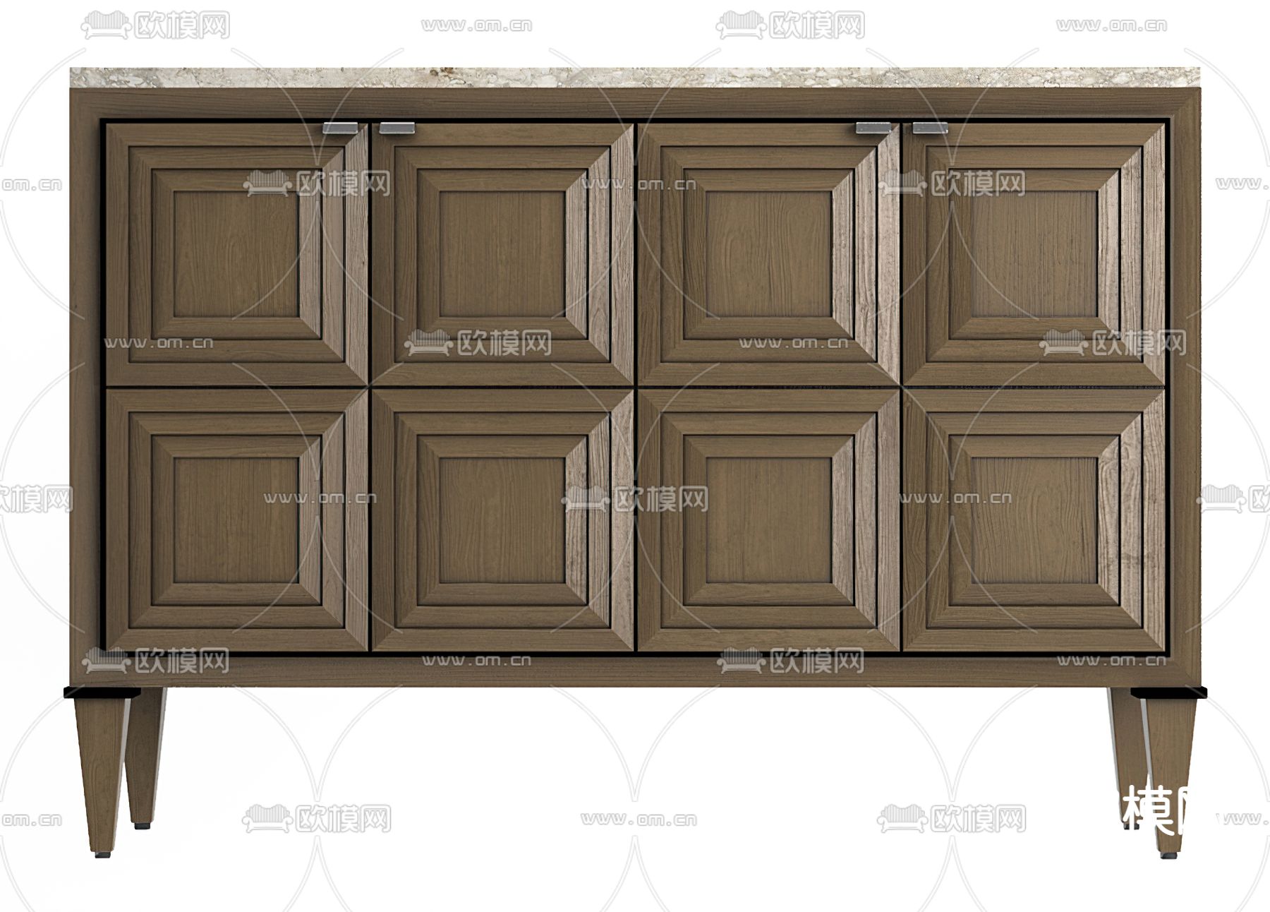 美式实木边柜斗柜3d模型下载（渲染图1）