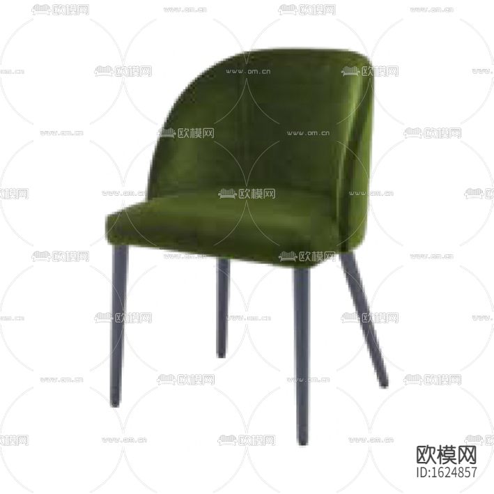 北欧简约绿色布艺实木餐椅下载