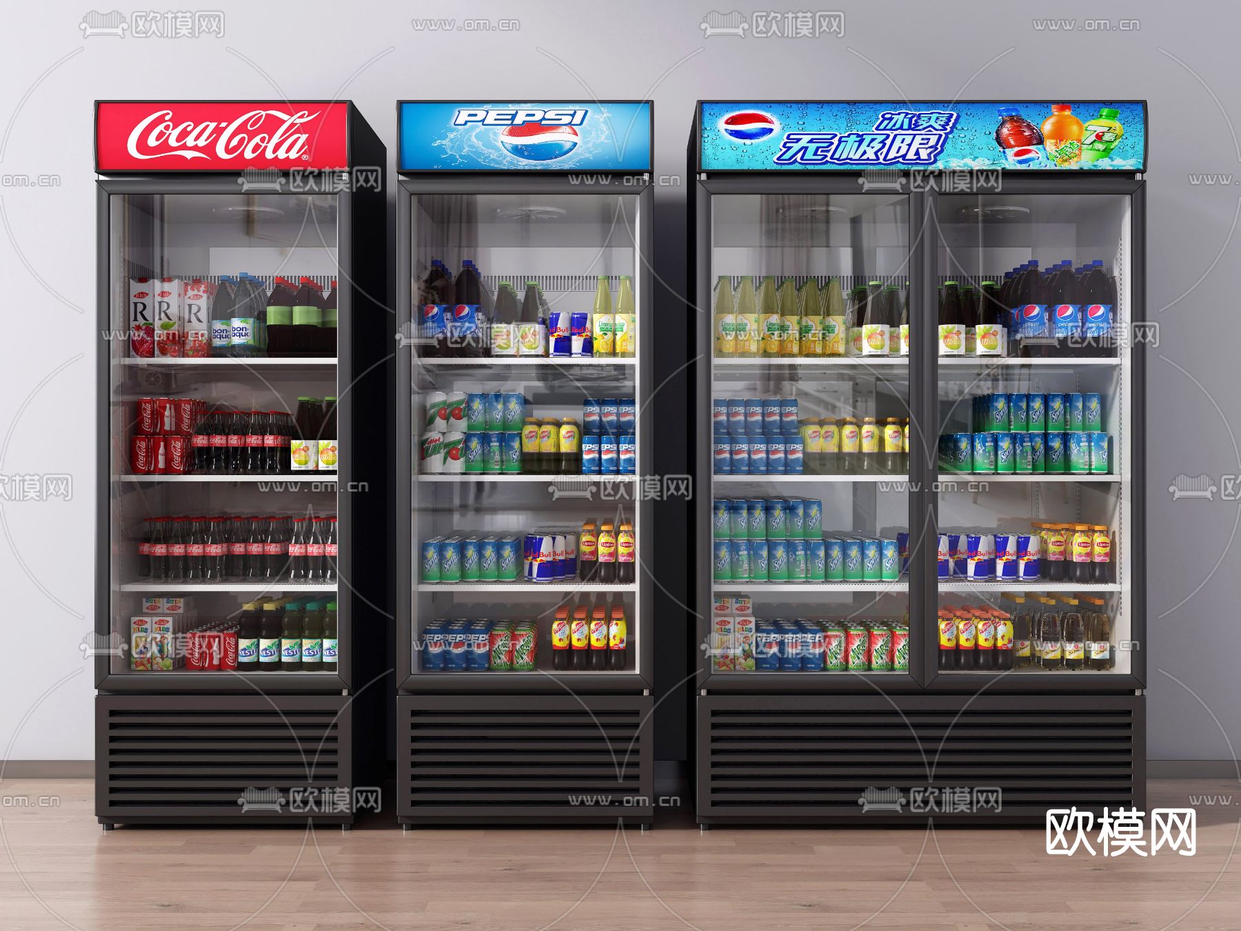 现代冰柜冷藏柜冷饮柜展示柜su模型下载（渲染图1）