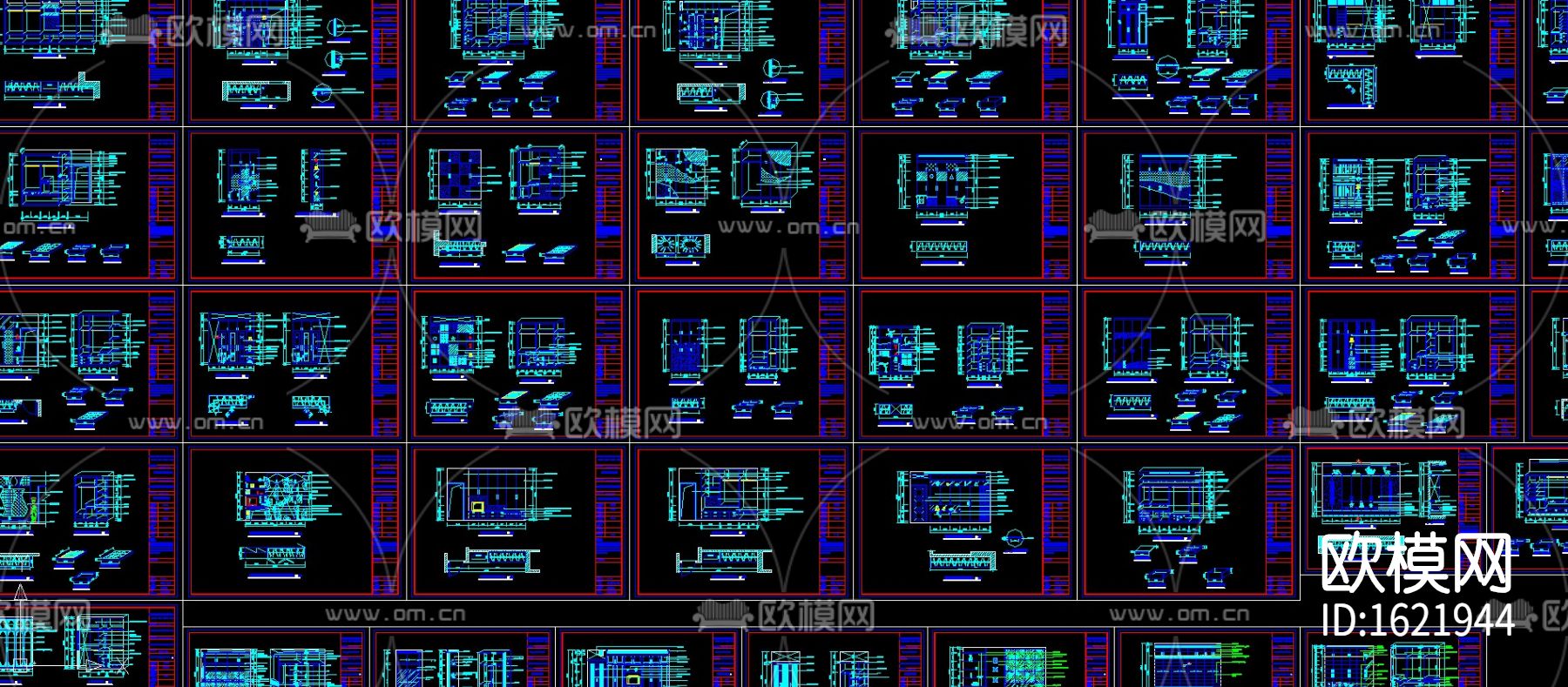 48款衣柜cad图库下载（渲染图2）