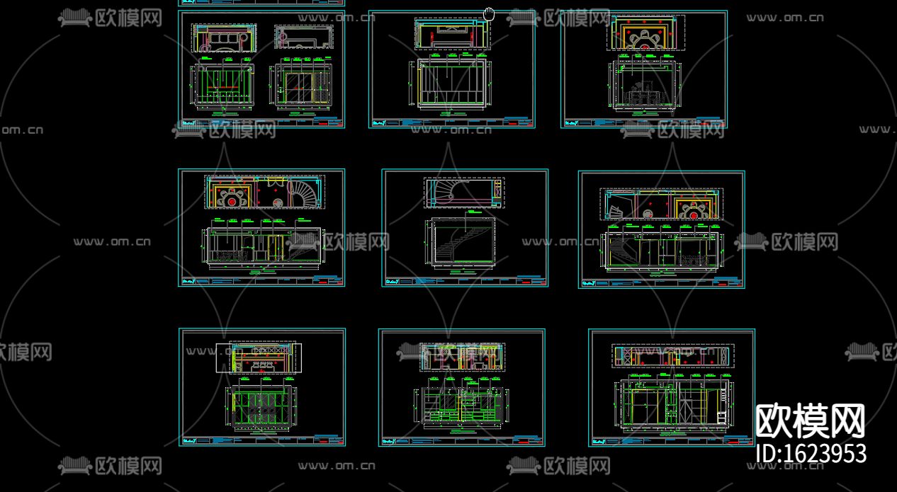 圣安德鲁二层五居别墅cad施工图下载（渲染图4）