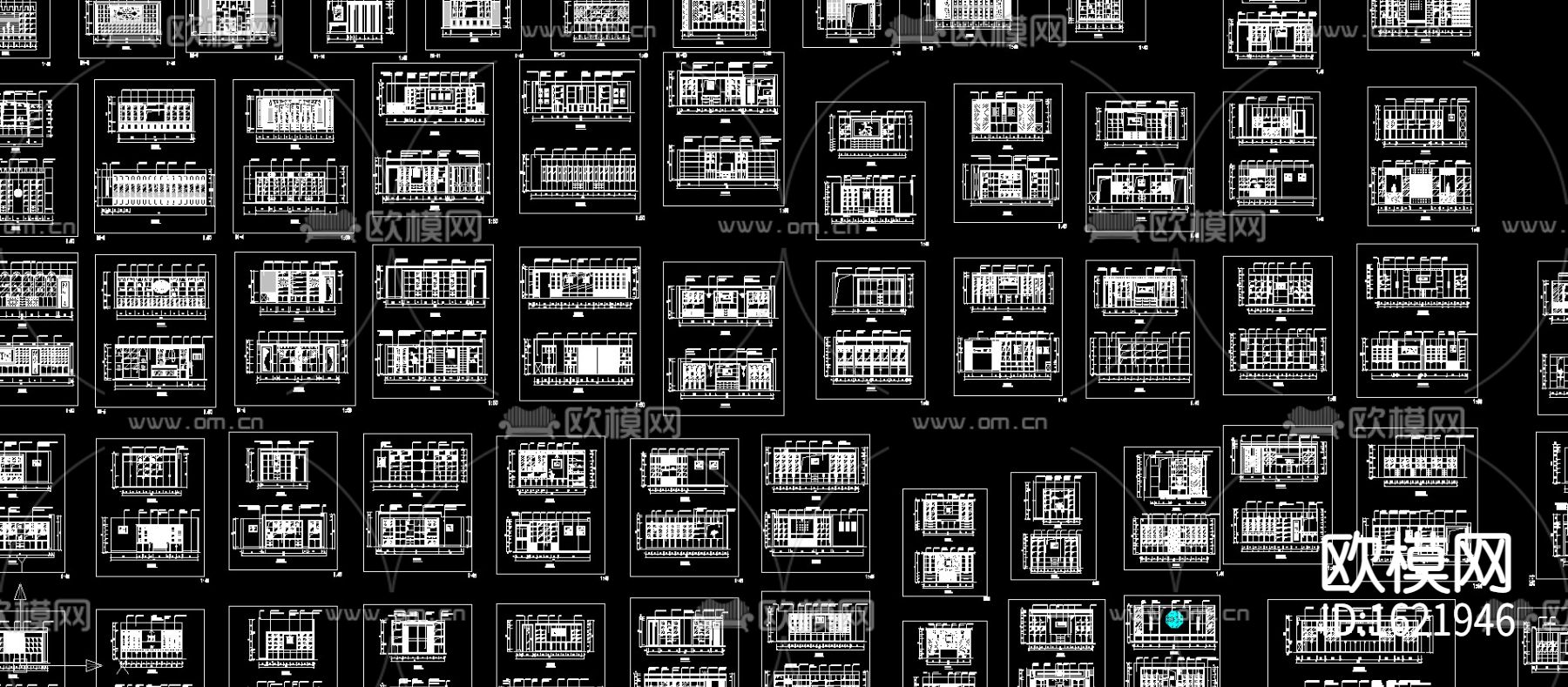百余个装饰柜立面cad图库下载（渲染图1）