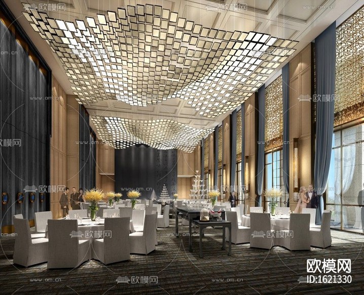五星级酒店cad施工图下载(渲染图4)