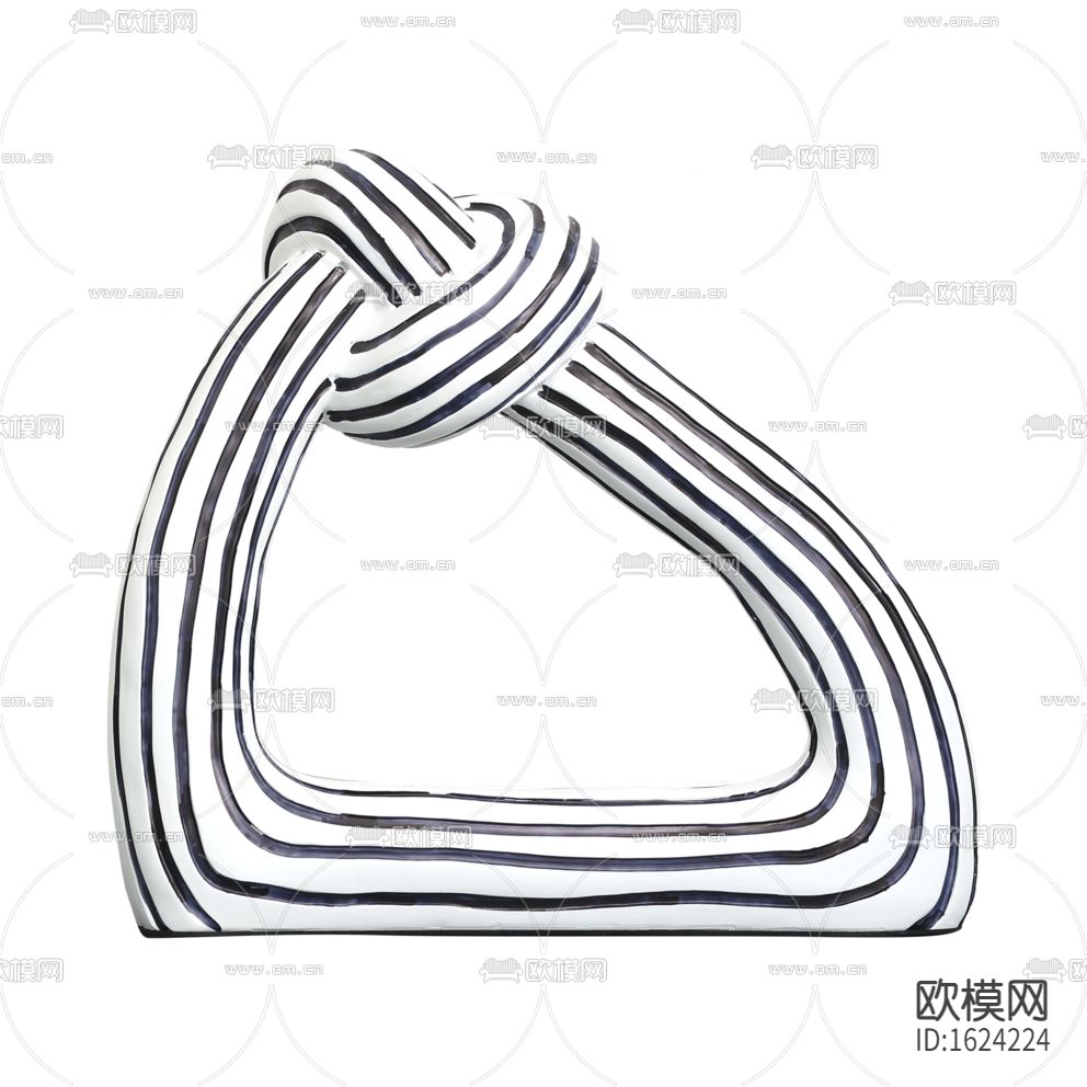 北欧轻奢黑白条纹几何圈摆件下载