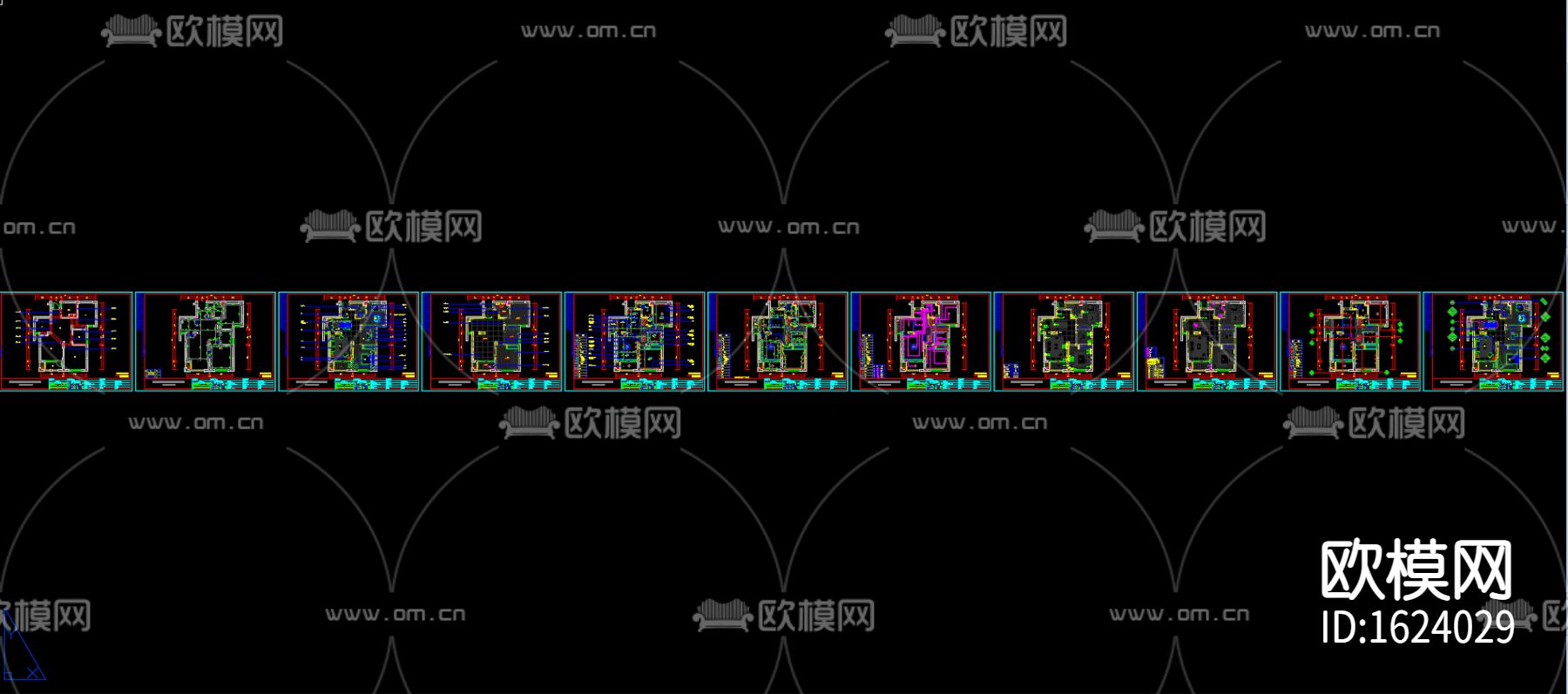 现代简约80㎡二居室住宅装修施工图设计CAD图纸下载（渲染图6）