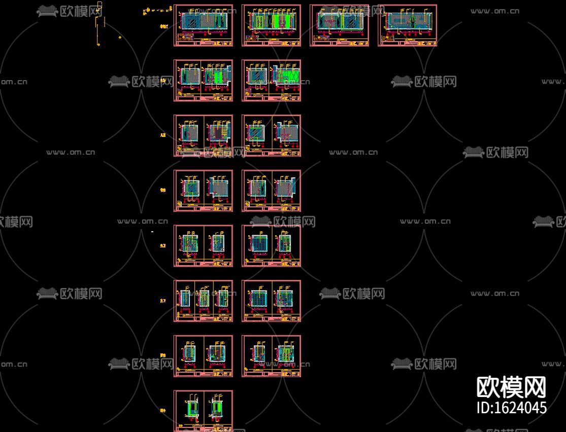 现代二居室联排别墅装修施工图下载（渲染图4）