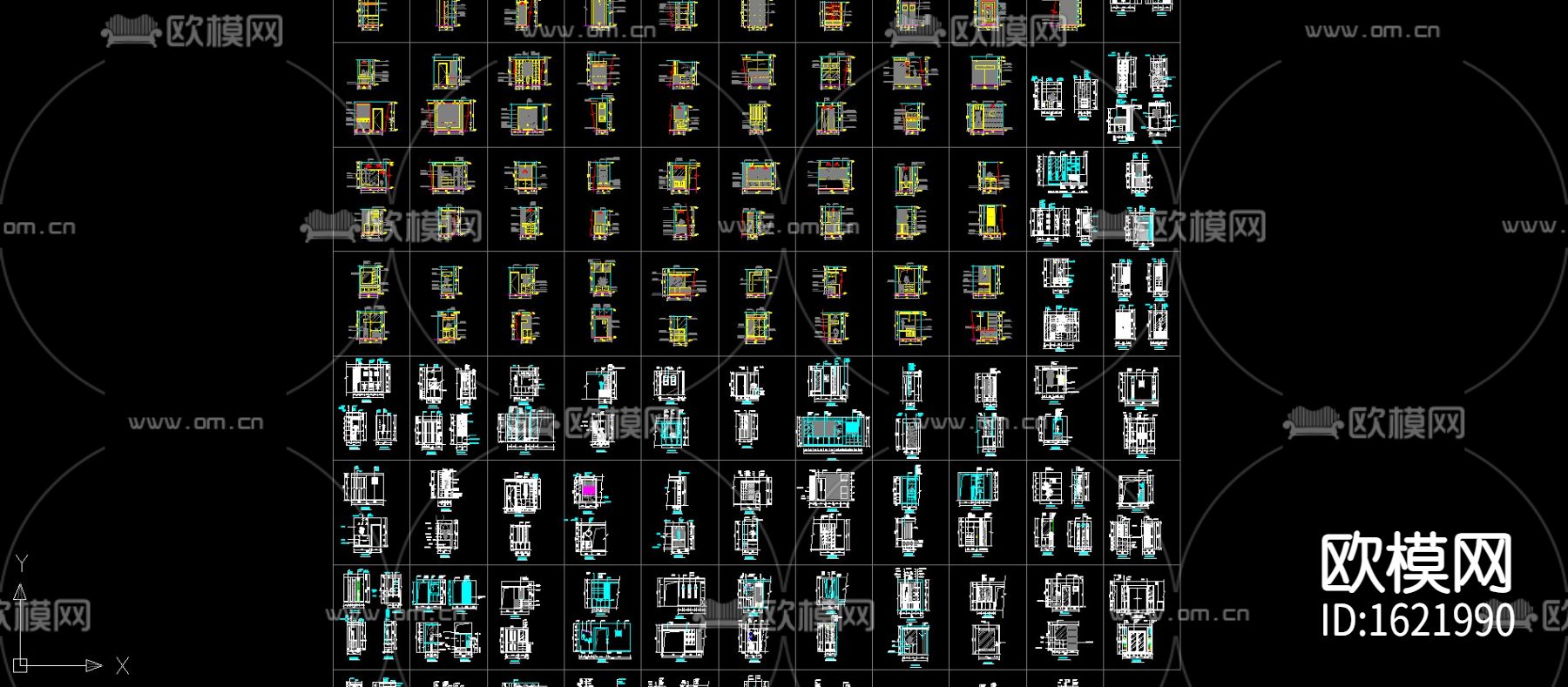 玄关设计87例cad施工图下载（渲染图1）