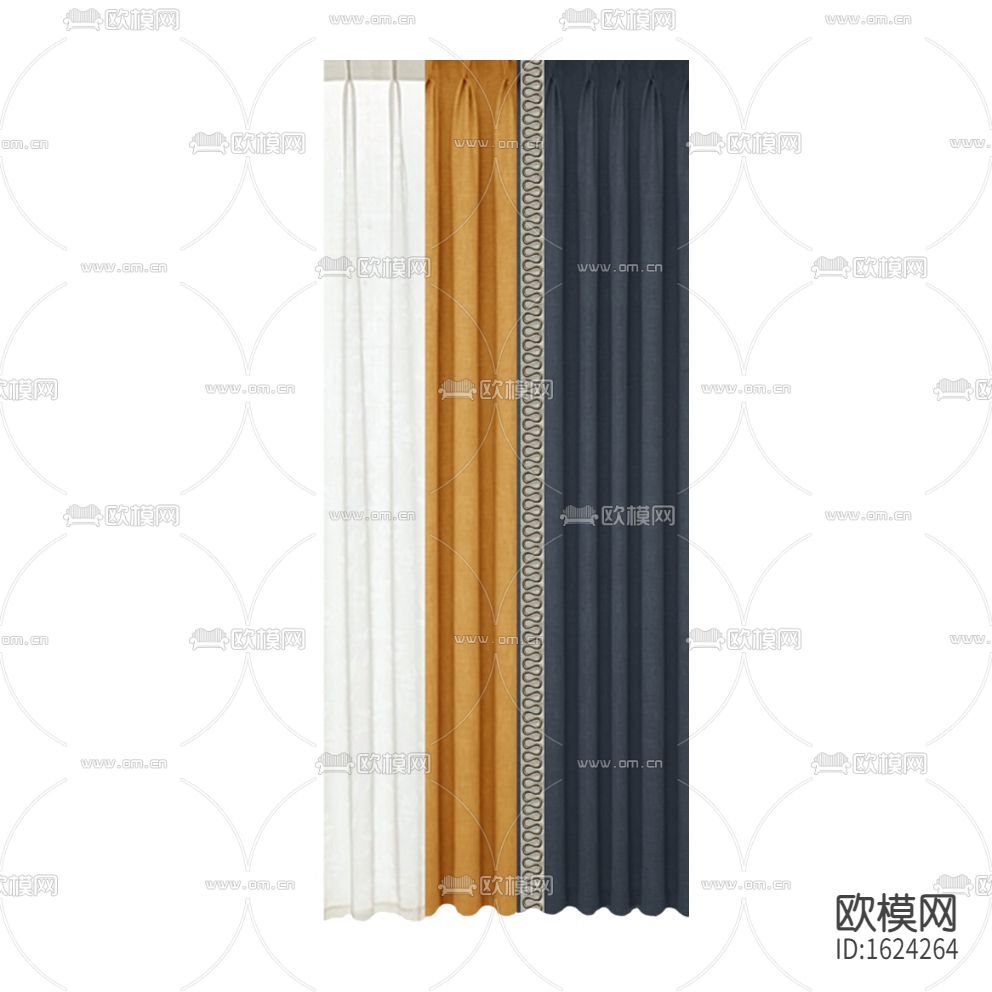 现代简约创意布艺遮光窗帘下载