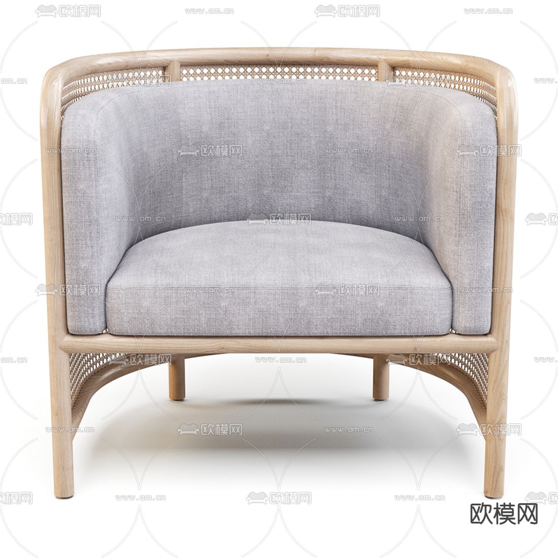 现代编藤单人沙发3d模型