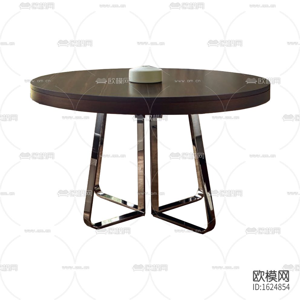 现代轻奢金属实木圆形餐桌下载