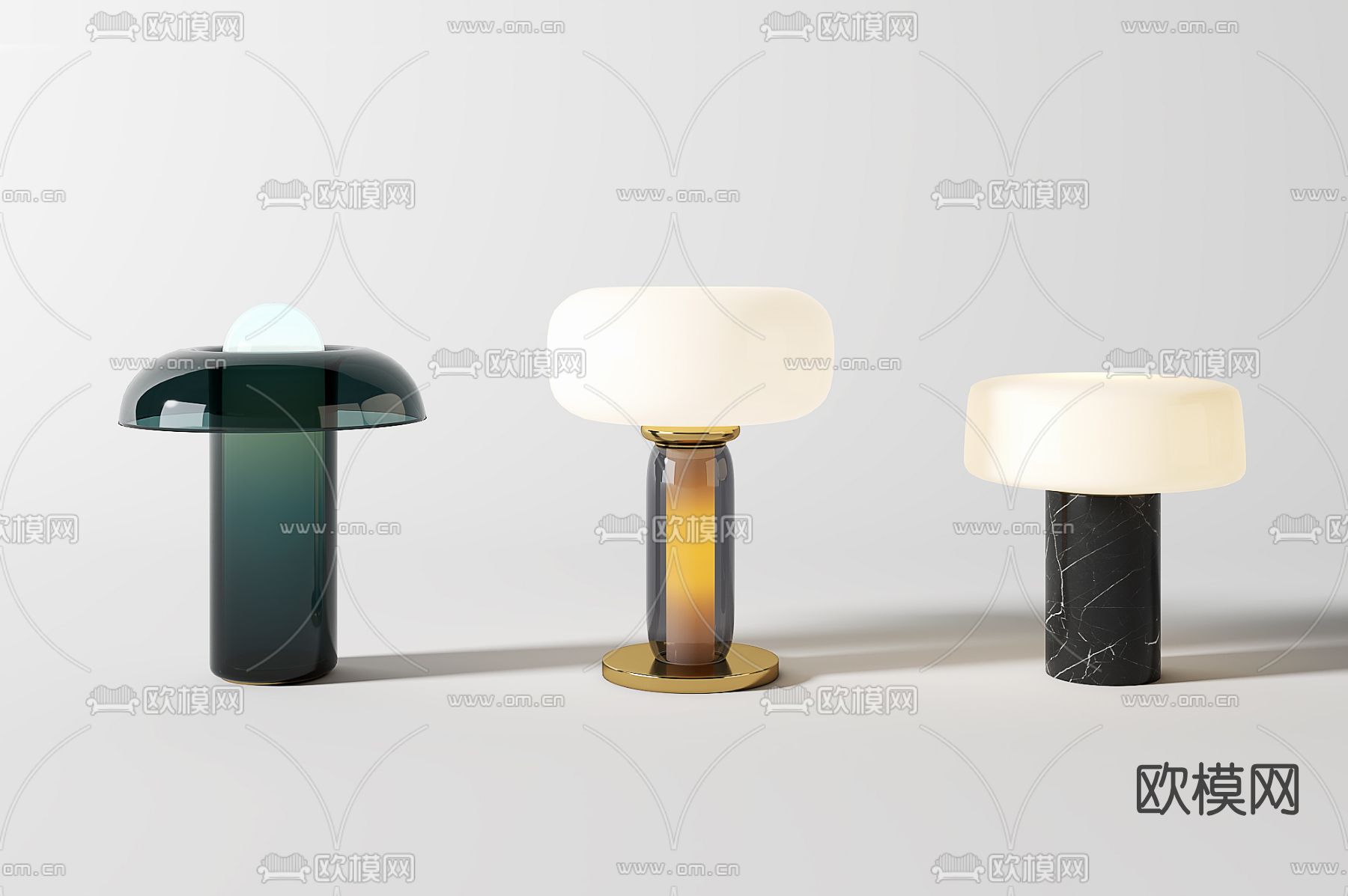 现代玻璃台灯3d模型