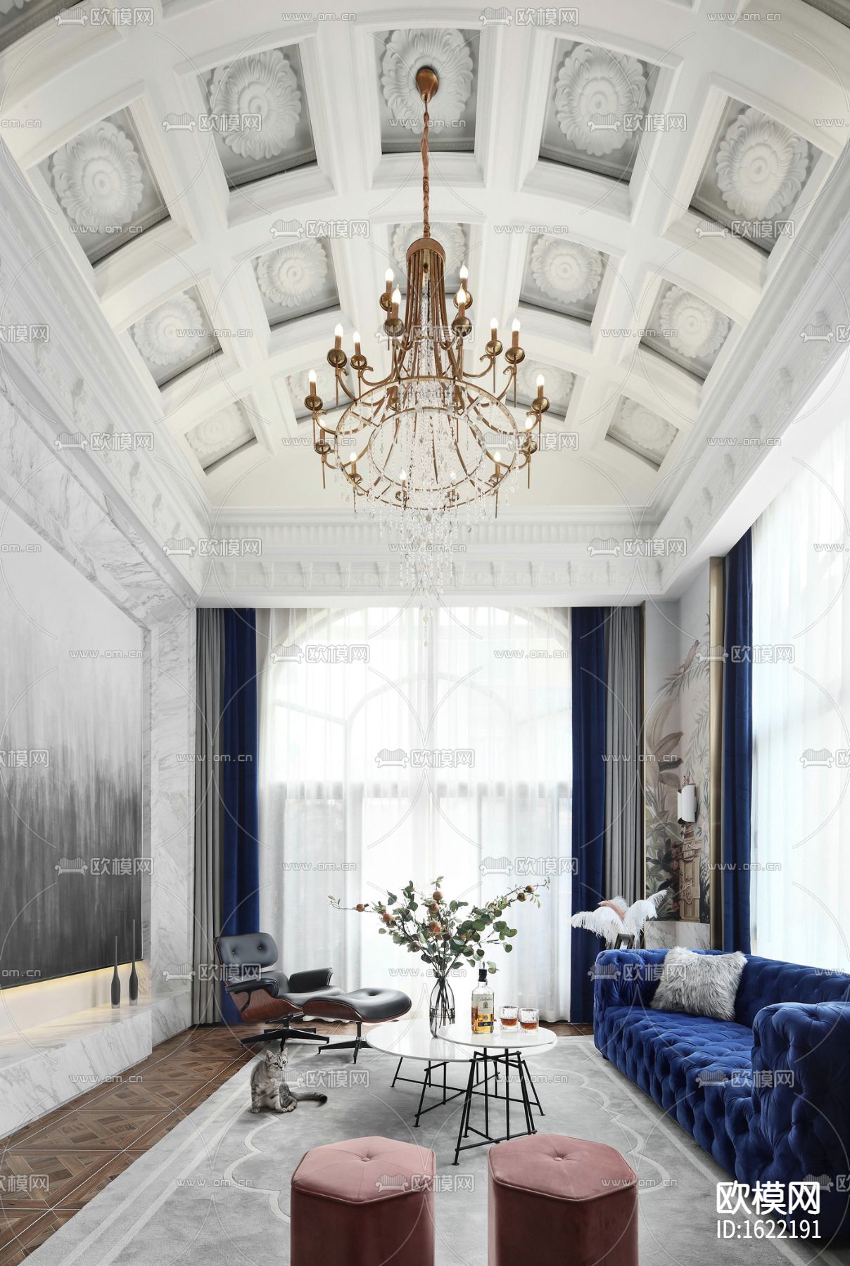 法式复式住宅实景照片+施工图下载（渲染图6）