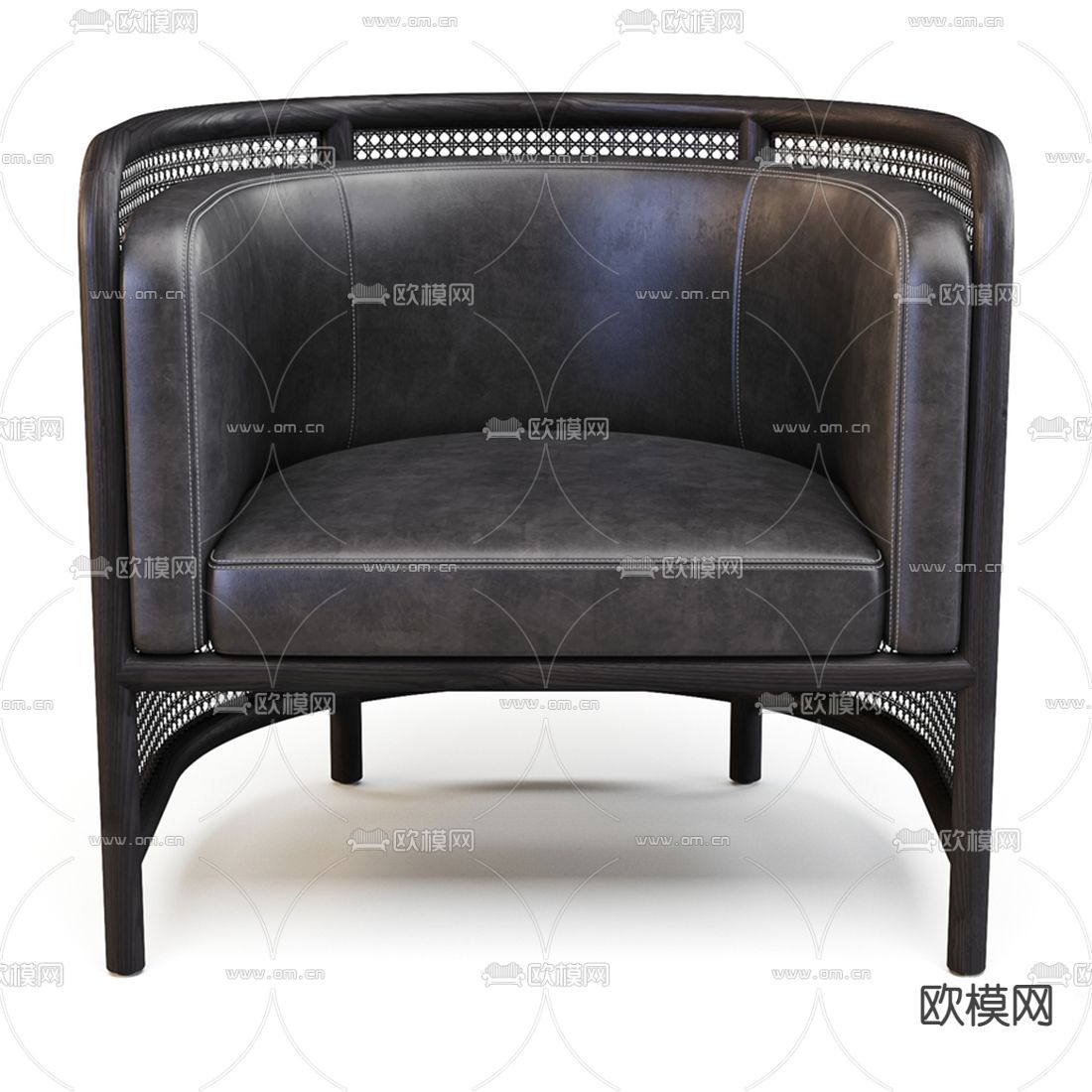 现代编藤单人沙发3d模型