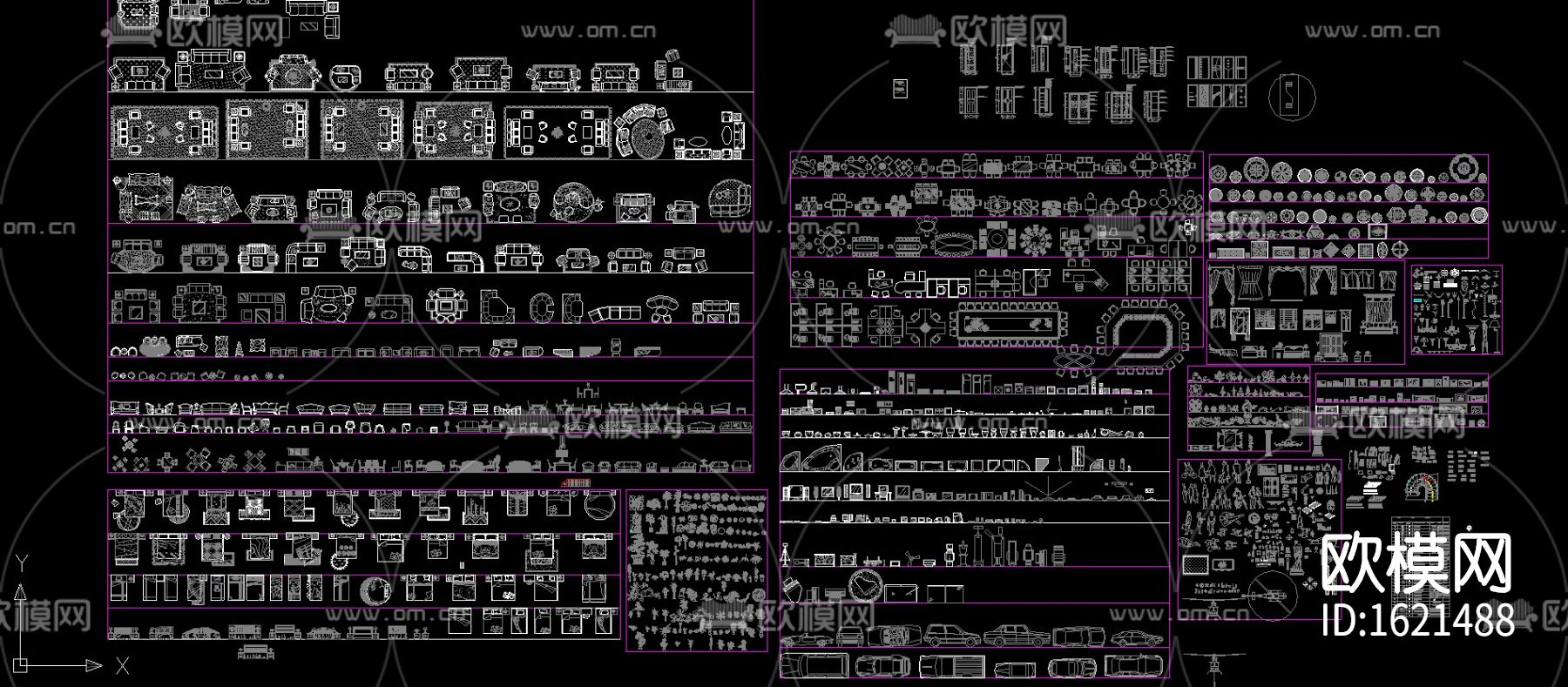 室内平面cad图库下载