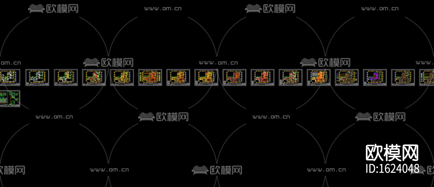汤臣一品430㎡现代三居样板间施工图下载（渲染图3）