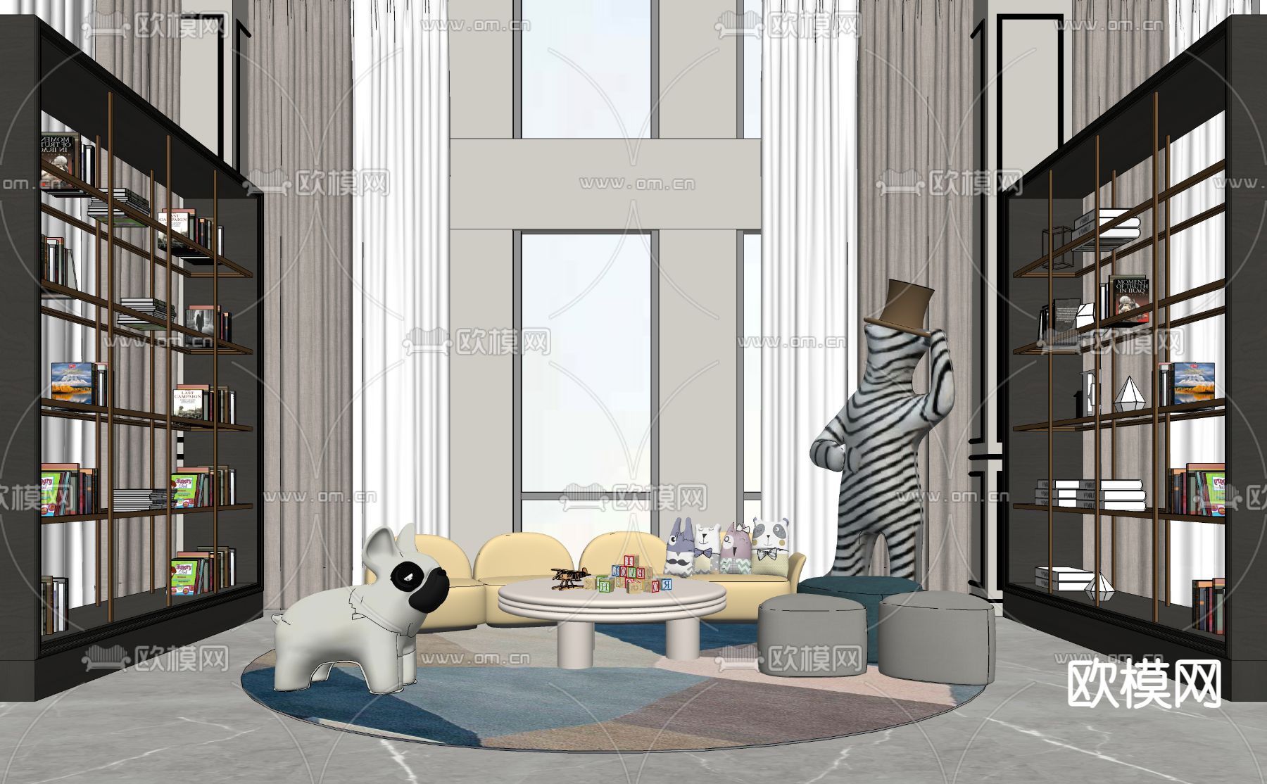 现代儿童活动区su模型下载