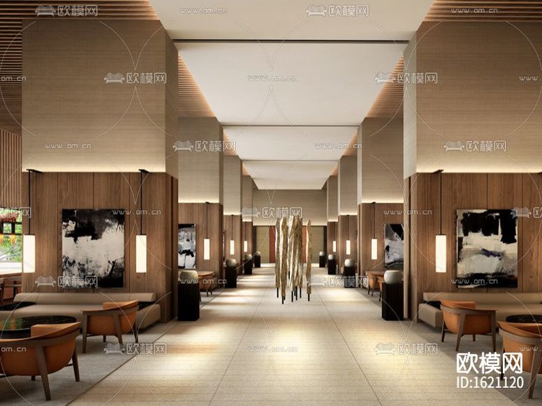 酒店中餐厅cad施工图下载(渲染图4)
