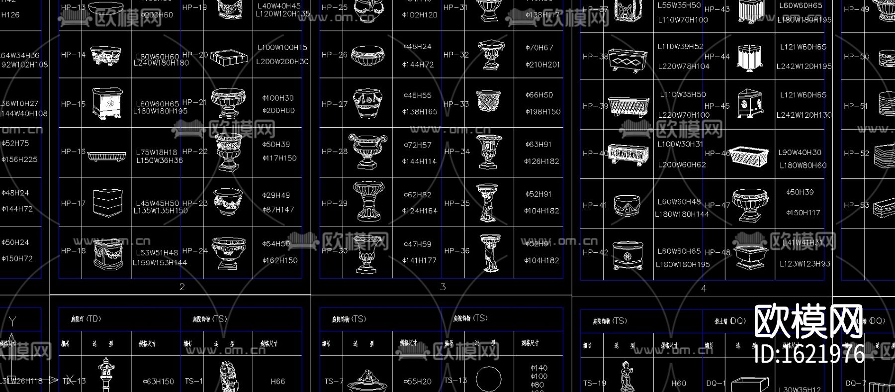 欧式庭院雕塑cad图库下载（渲染图2）