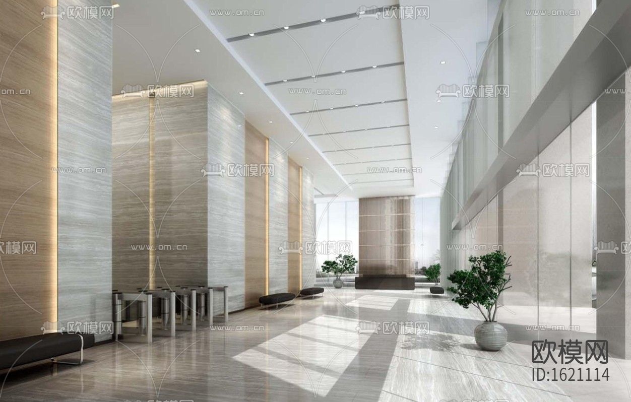 办公楼cad施工图下载（渲染图4）