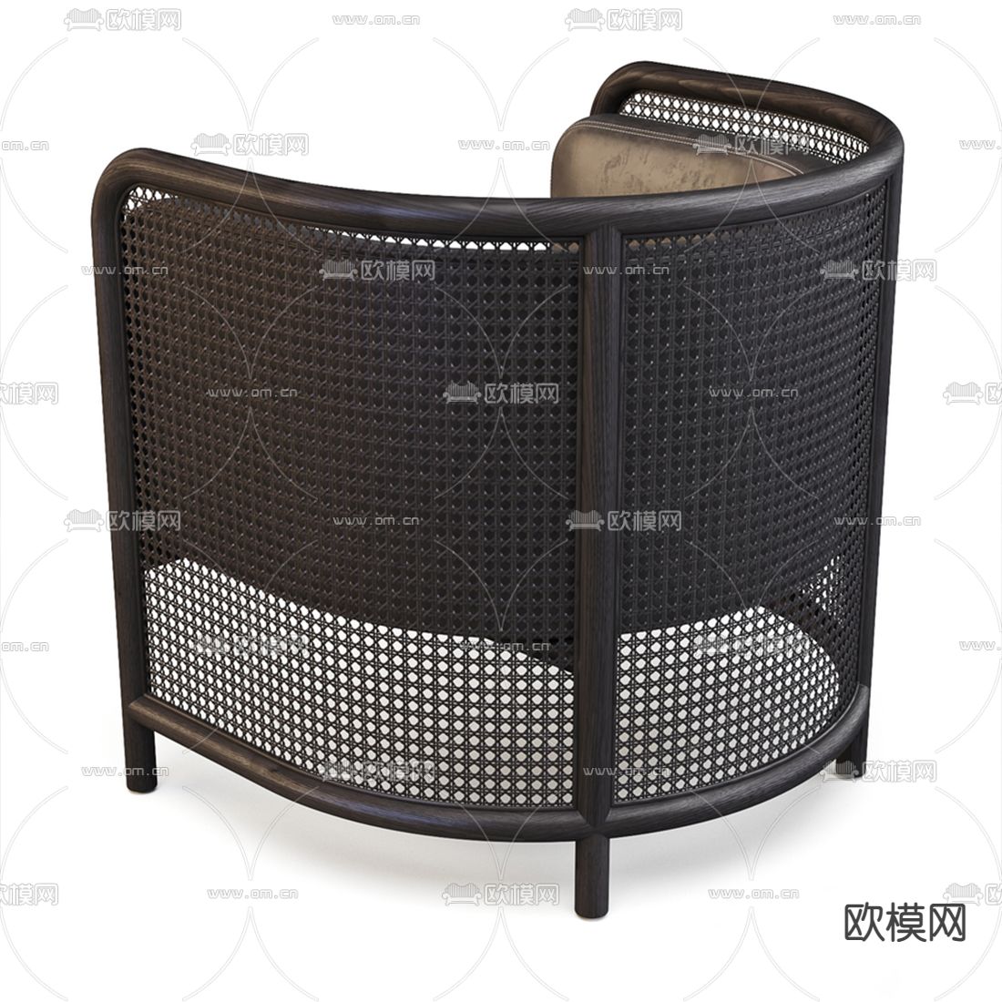 现代编藤单人沙发3d模型