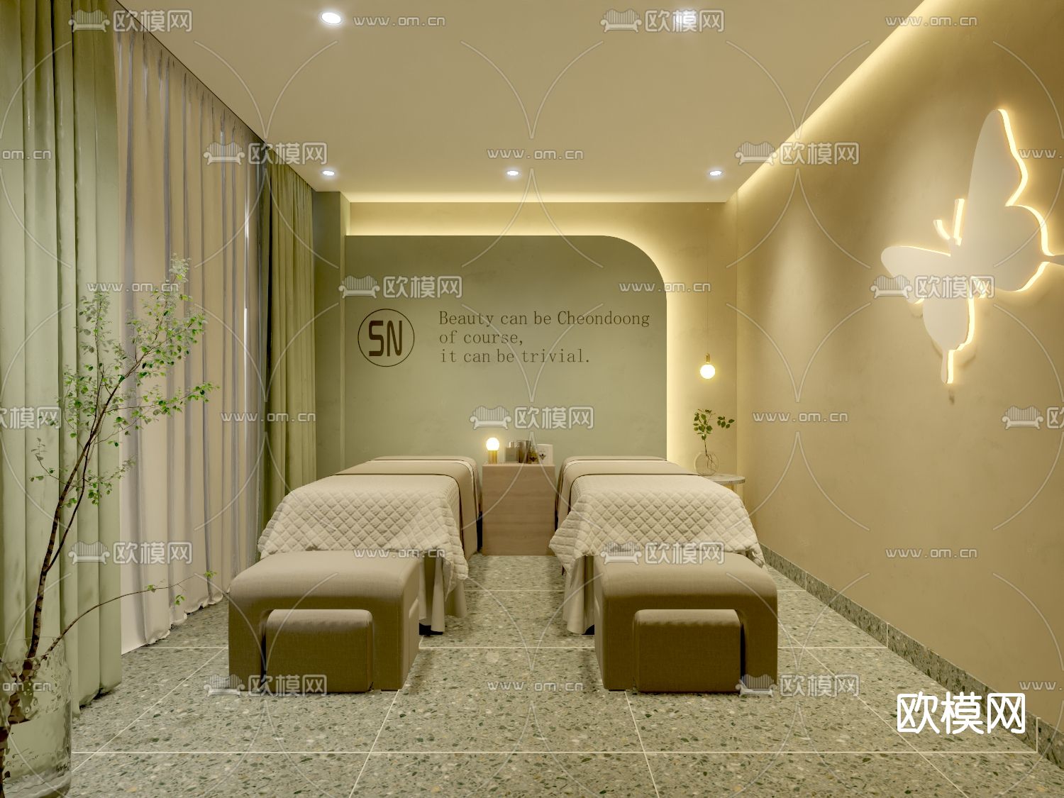 现代SPA护理房3d模型下载