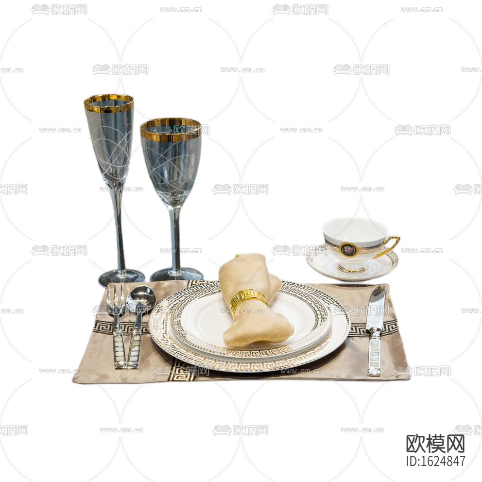 简欧陶瓷印花餐具