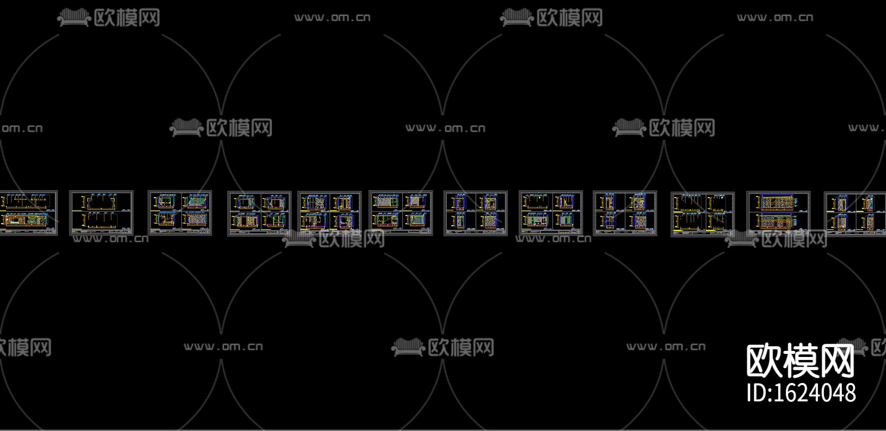 汤臣一品430㎡现代三居样板间施工图下载（渲染图4）