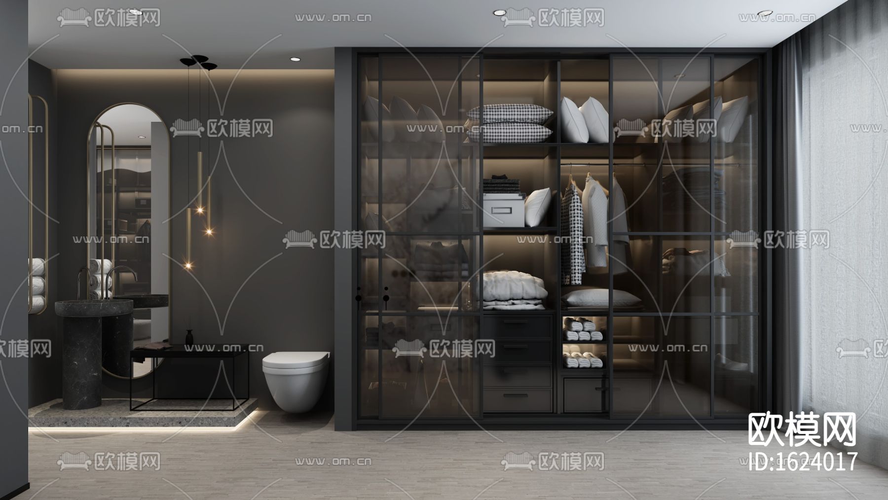 现代别墅私宅设计施工图下载（渲染图7）