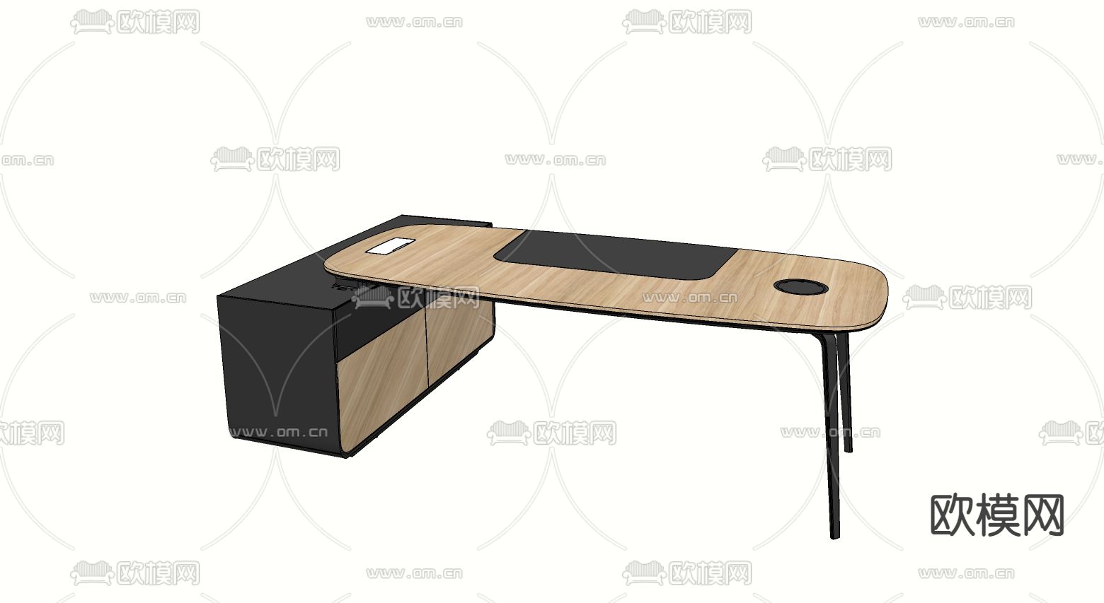 北欧办公桌su模型下载（渲染图2）