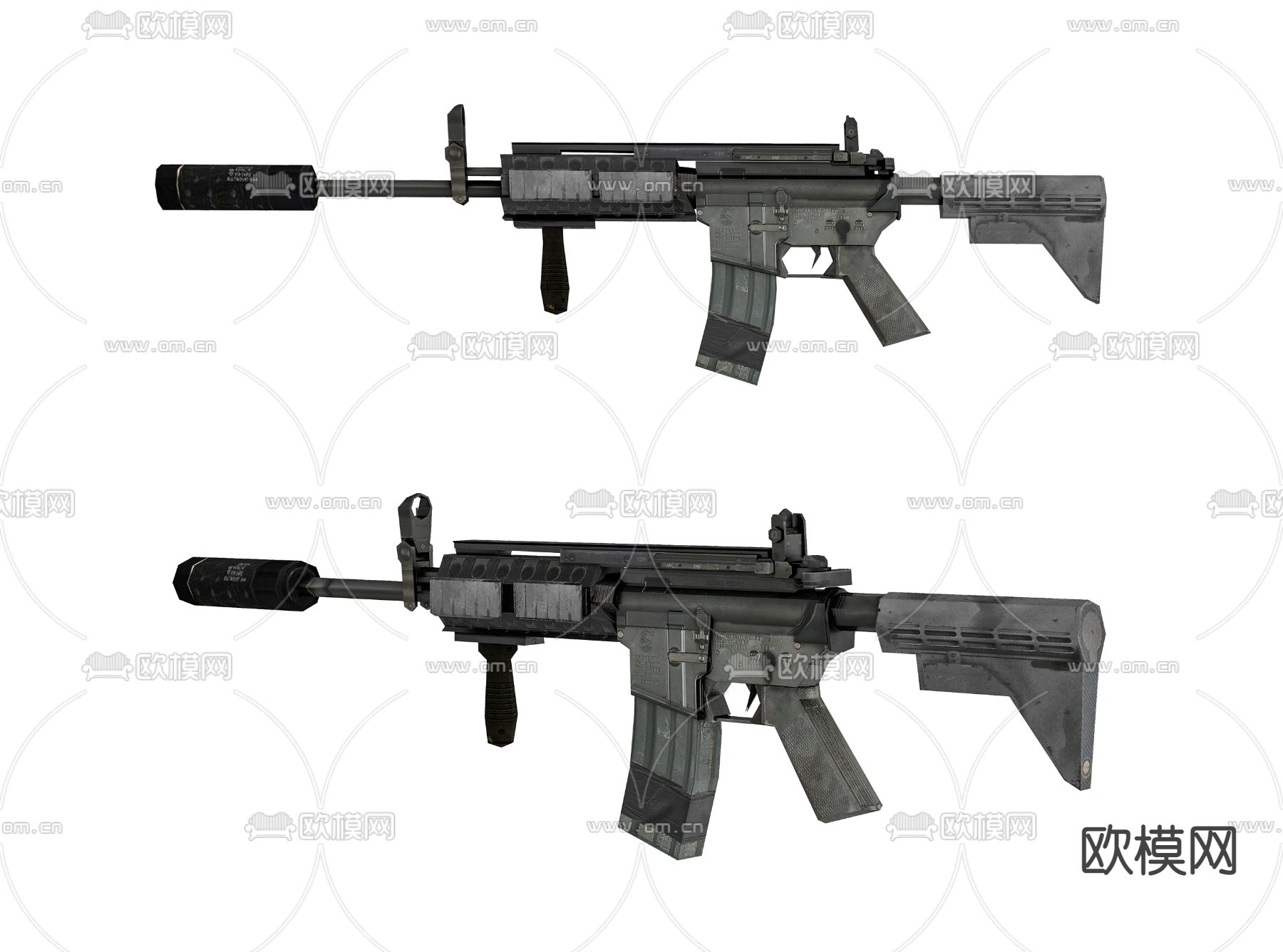 现代M4A1突击步枪3d模型
