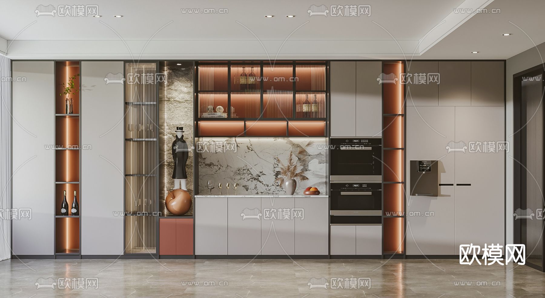 现代橱柜3d模型下载
