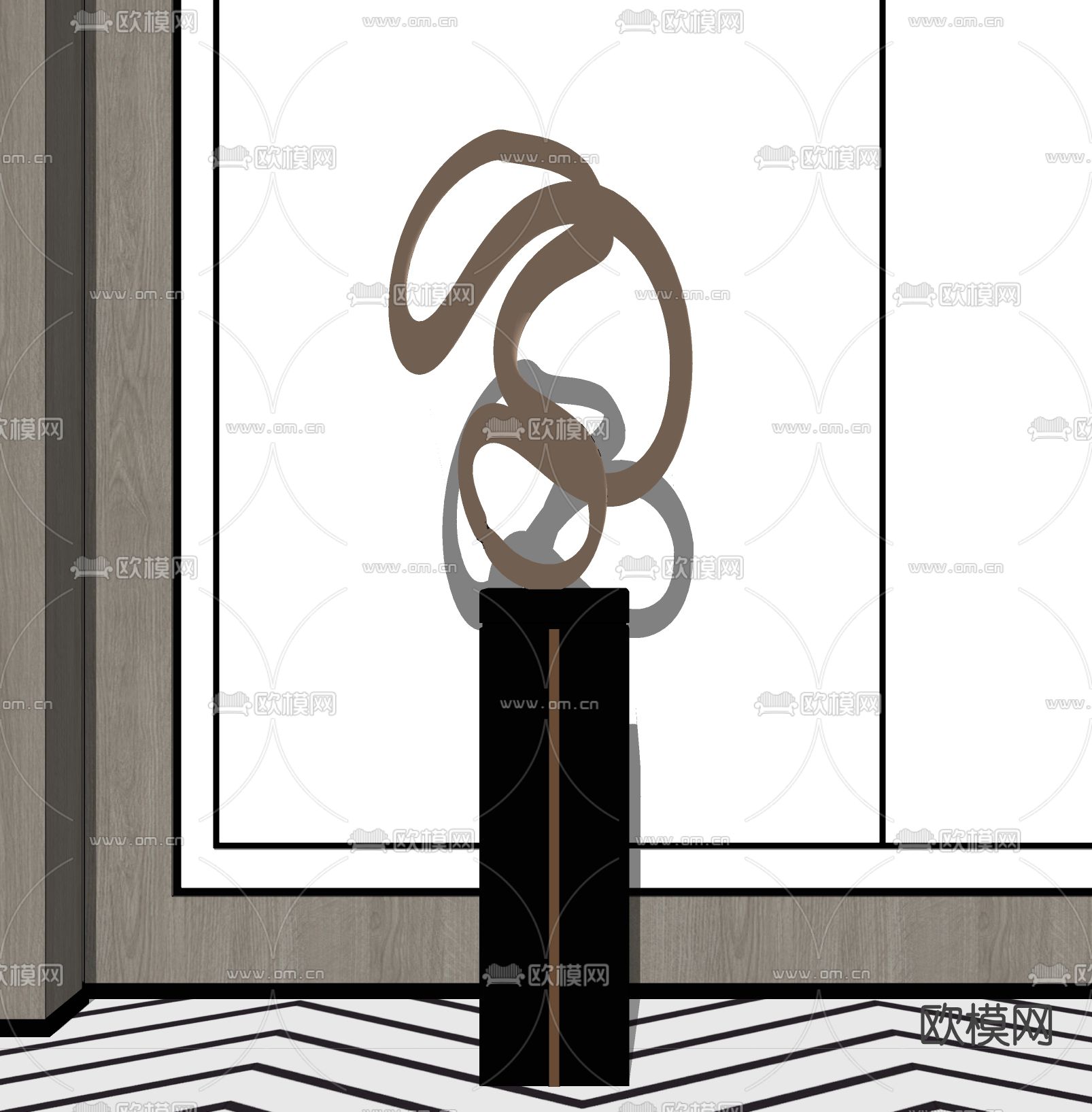 现代抽象雕塑su模型下载