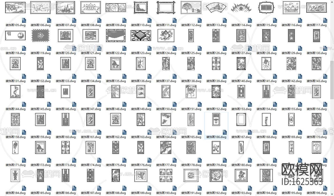 挂画cad图块下载（渲染图2）