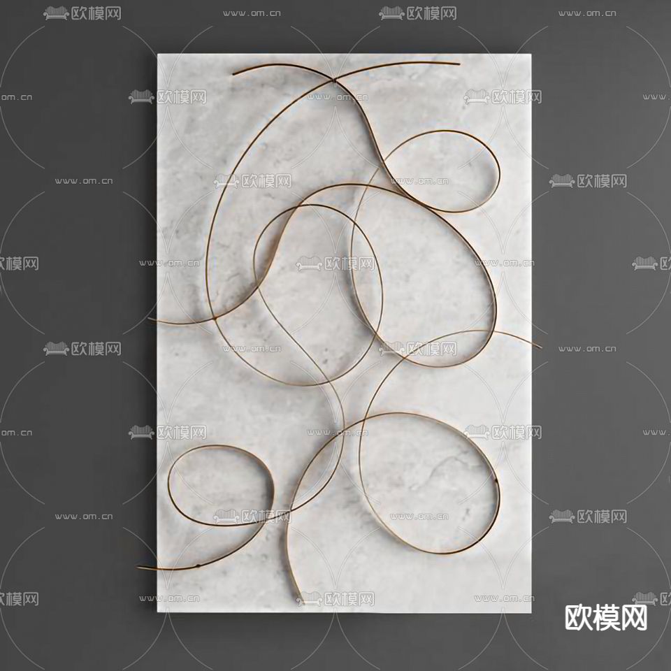 侘寂墙饰挂件3d模型下载