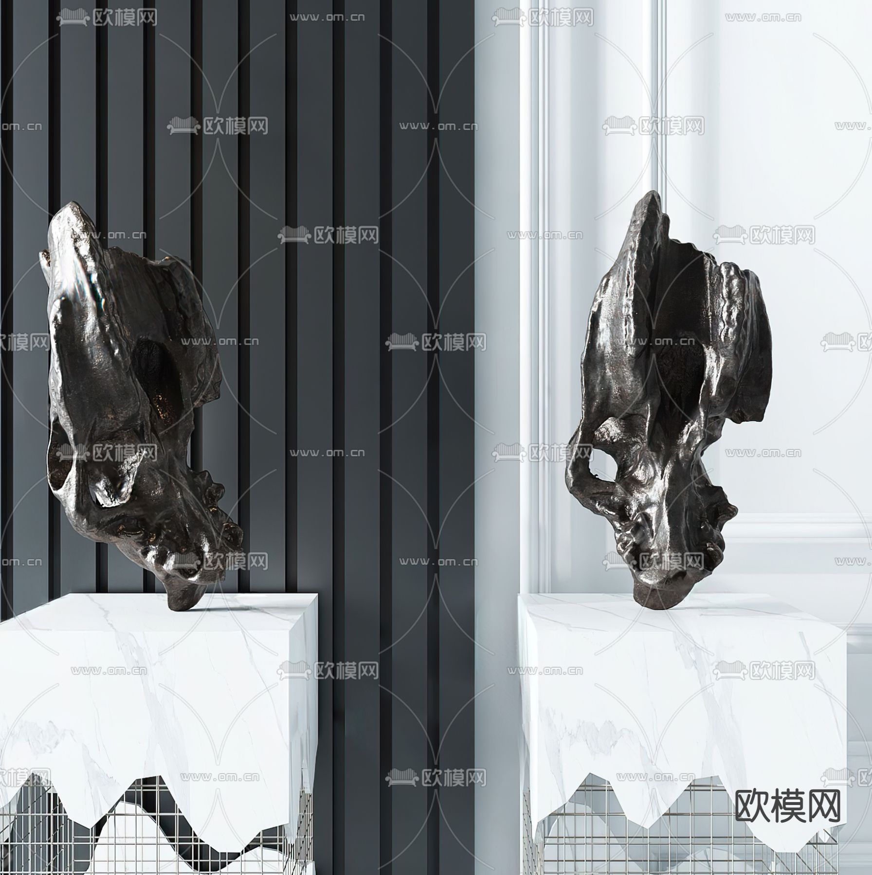 现代雕塑摆件3d模型