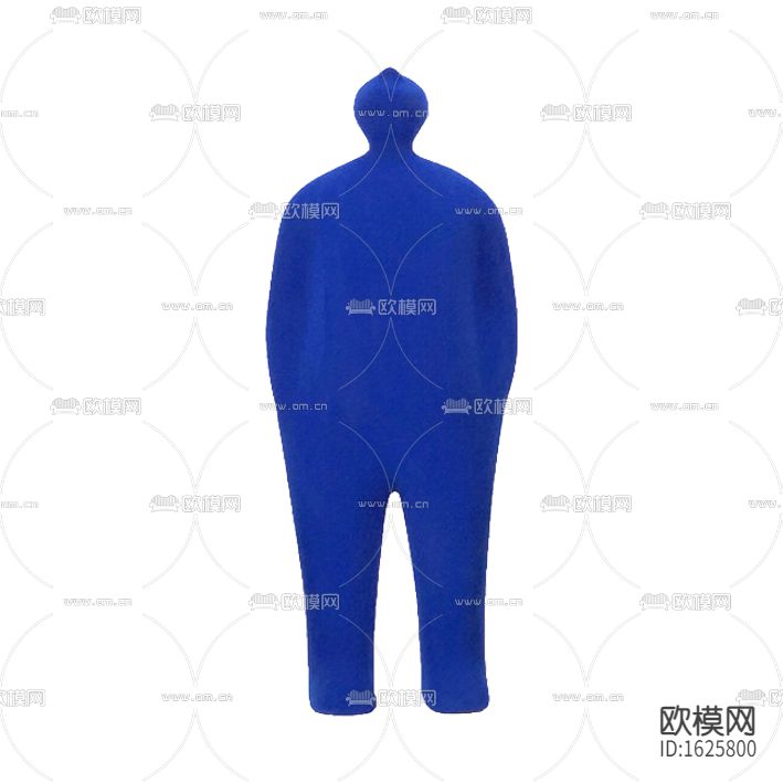 现代简约蓝色绒布抽象人物摆件