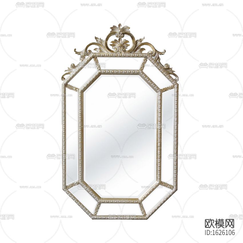 法式轻奢金属雕花镜子