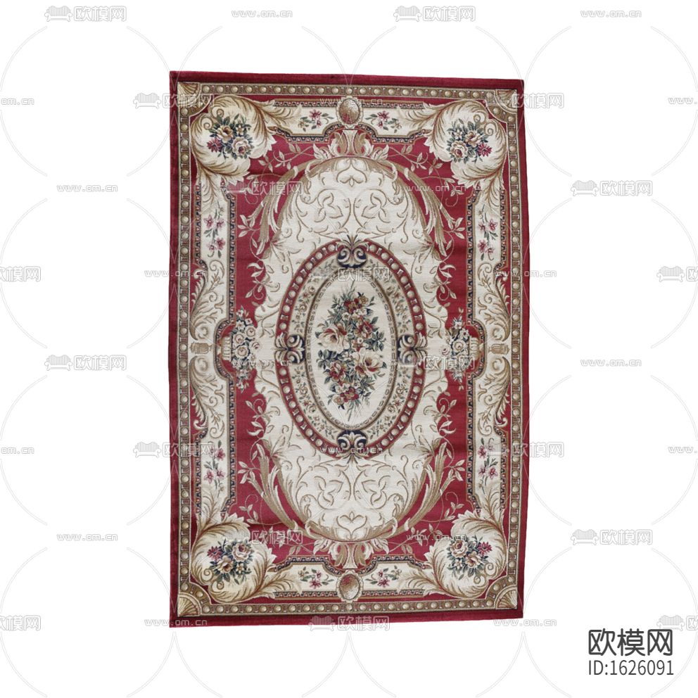 欧式古典花卉印花布艺地毯下载