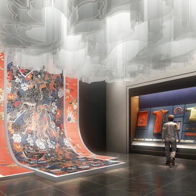  现代展厅su模型 