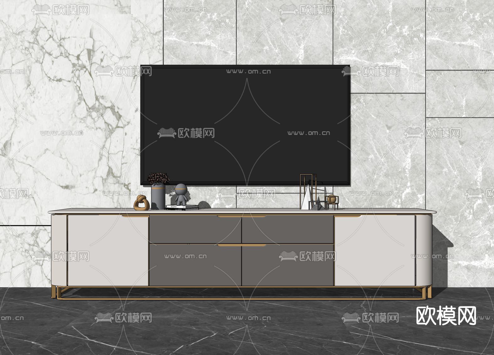 现代时尚电视柜su模型下载_ID10716538_sketchup模型下载-欧模网
