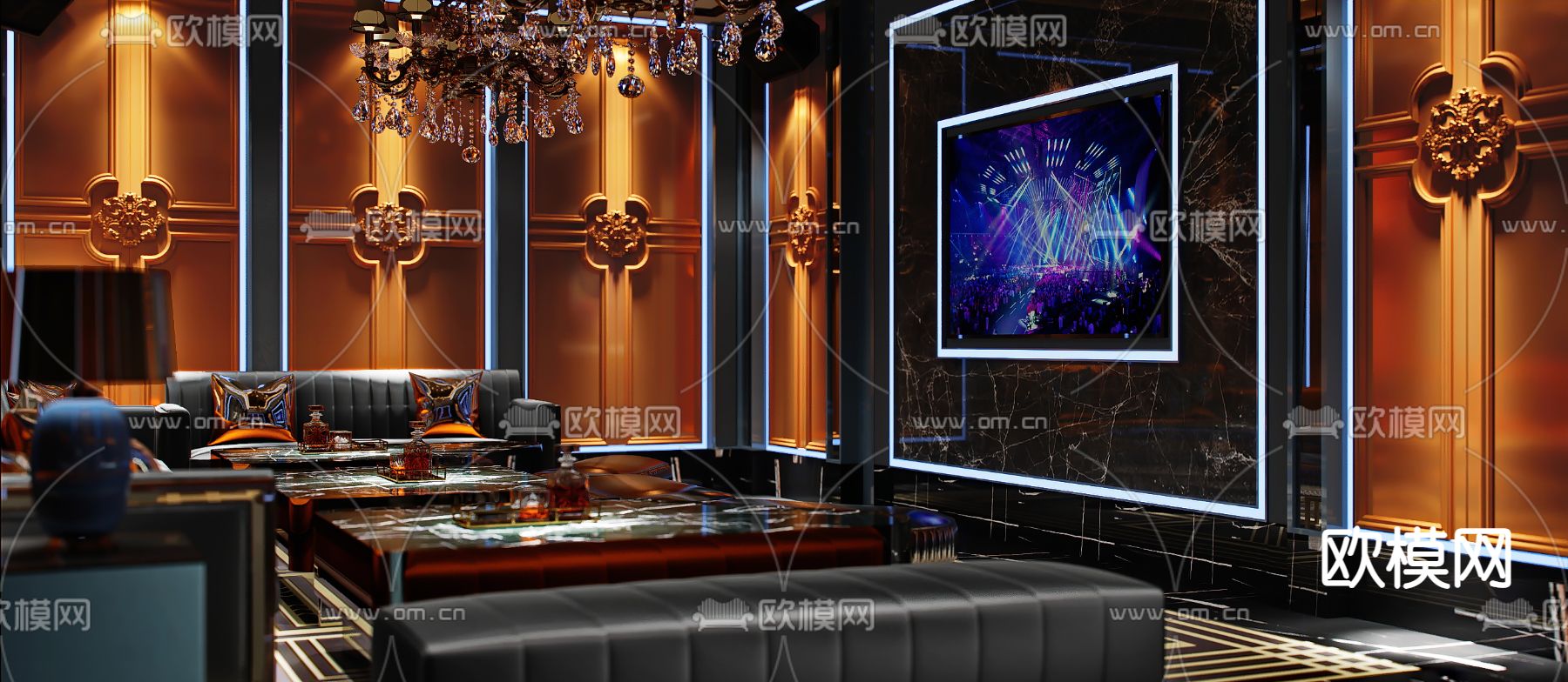 后现代ktv包厢3d模型下载（渲染图2）