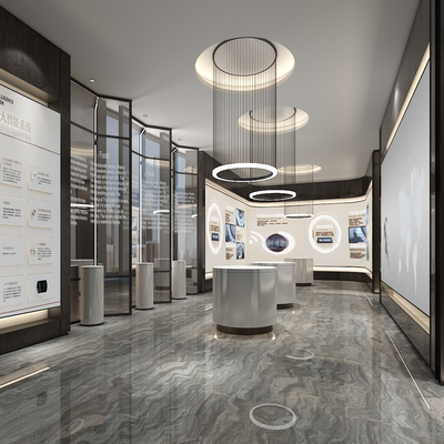  现代展厅su模型 