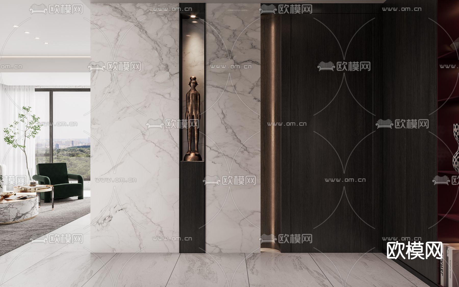 现代简约客餐厅3d模型
