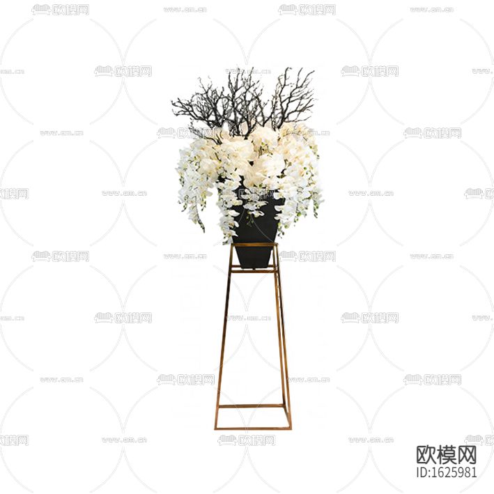 北欧轻奢金属花几陶瓷花瓶摆放花艺下载