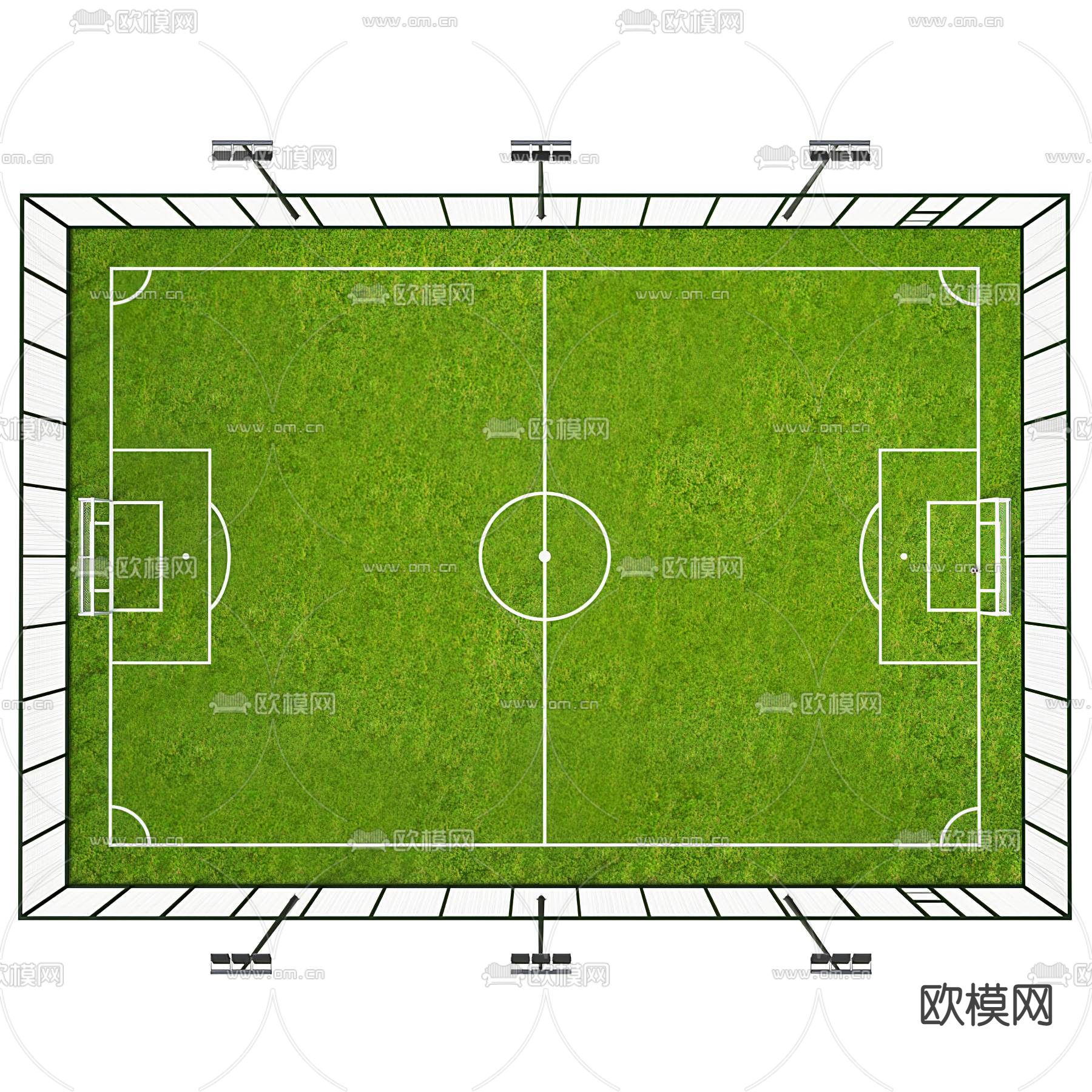现代足球场3d模型