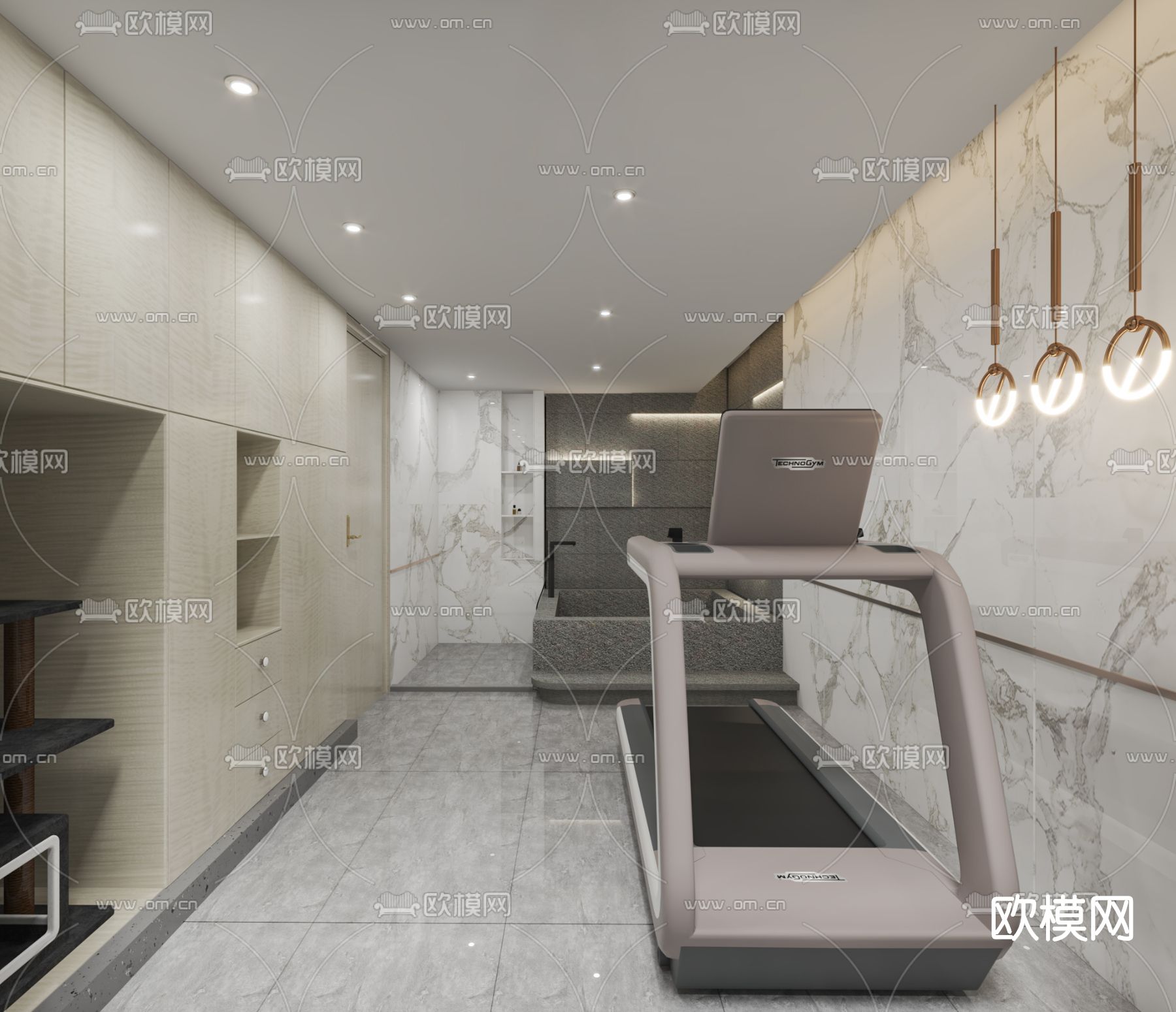 现代休闲室免费3d模型下载