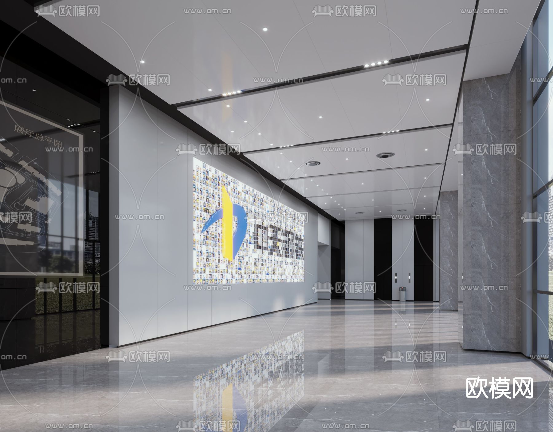 现代企业展厅3d模型