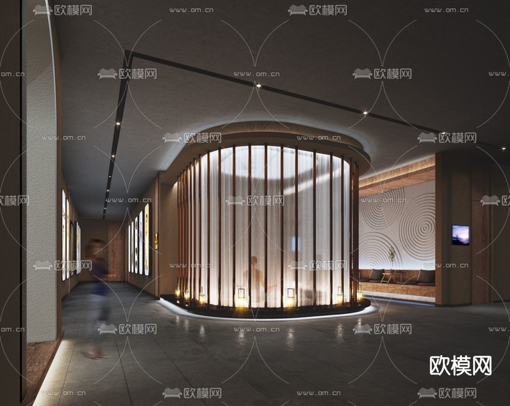 现代瑜伽馆前厅3d模型下载(渲染图3)