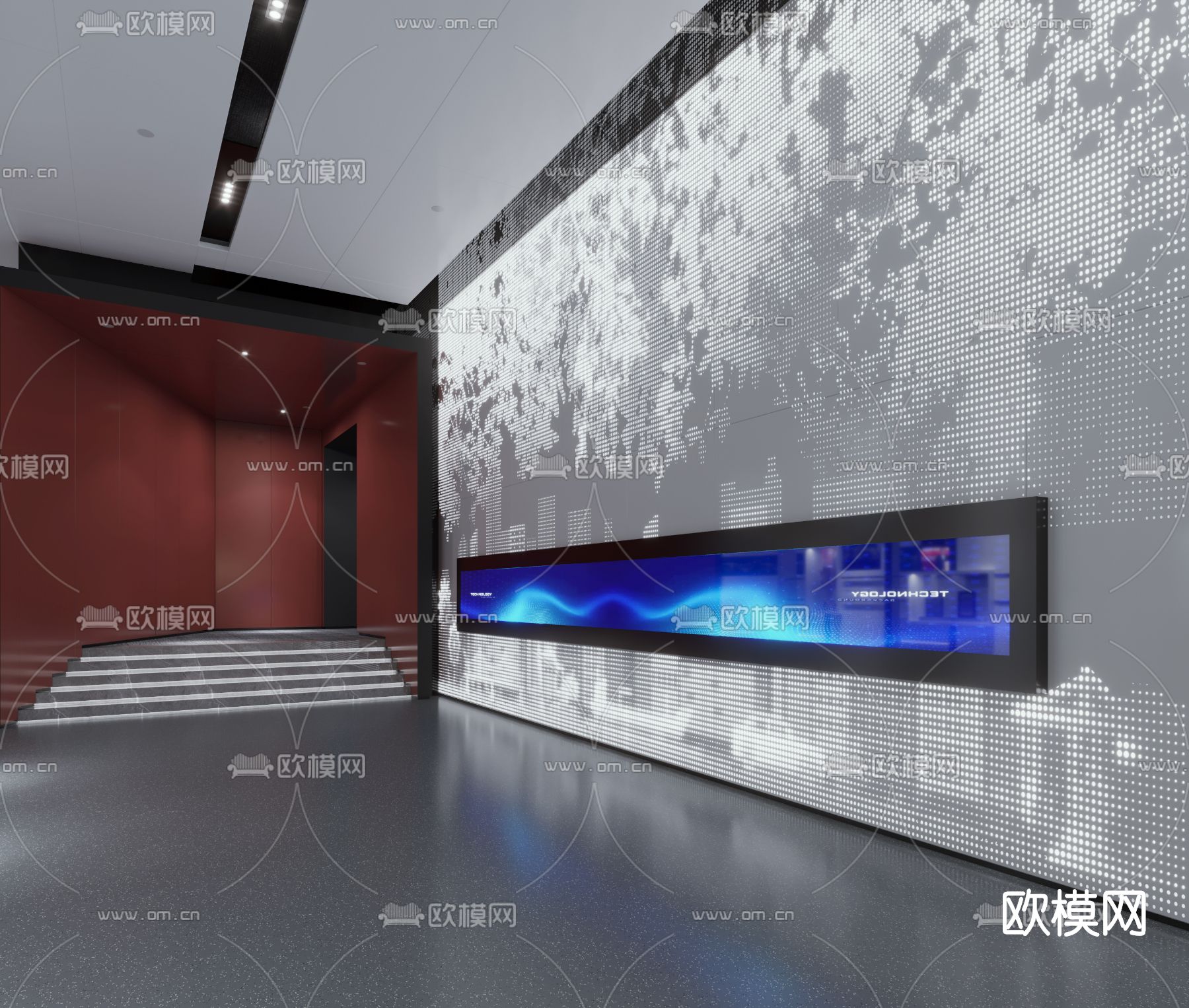 现代企业展厅3d模型