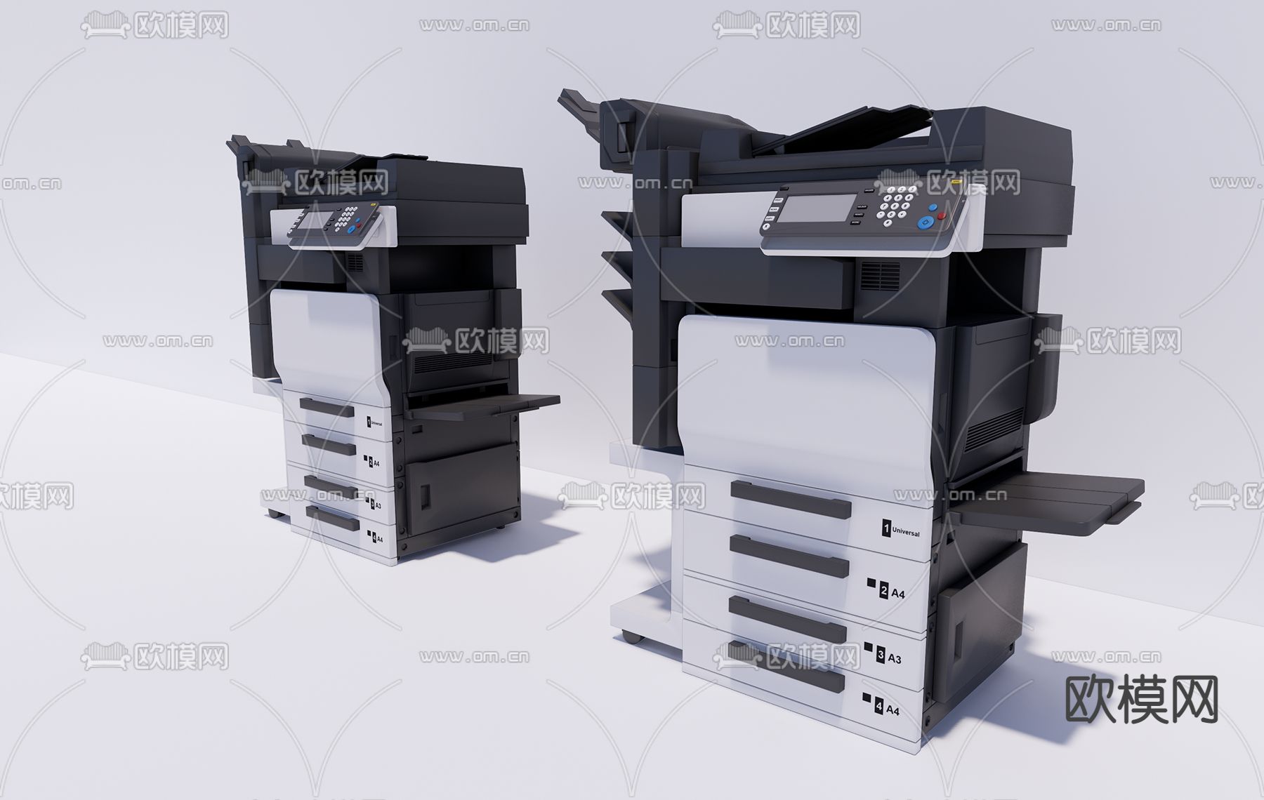 现代打印机复印机su模型下载（渲染图1）